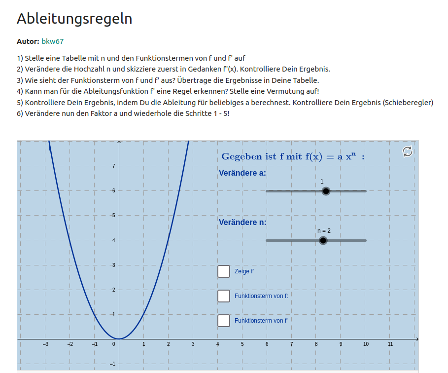 Differenziale - Ableitungsregeln